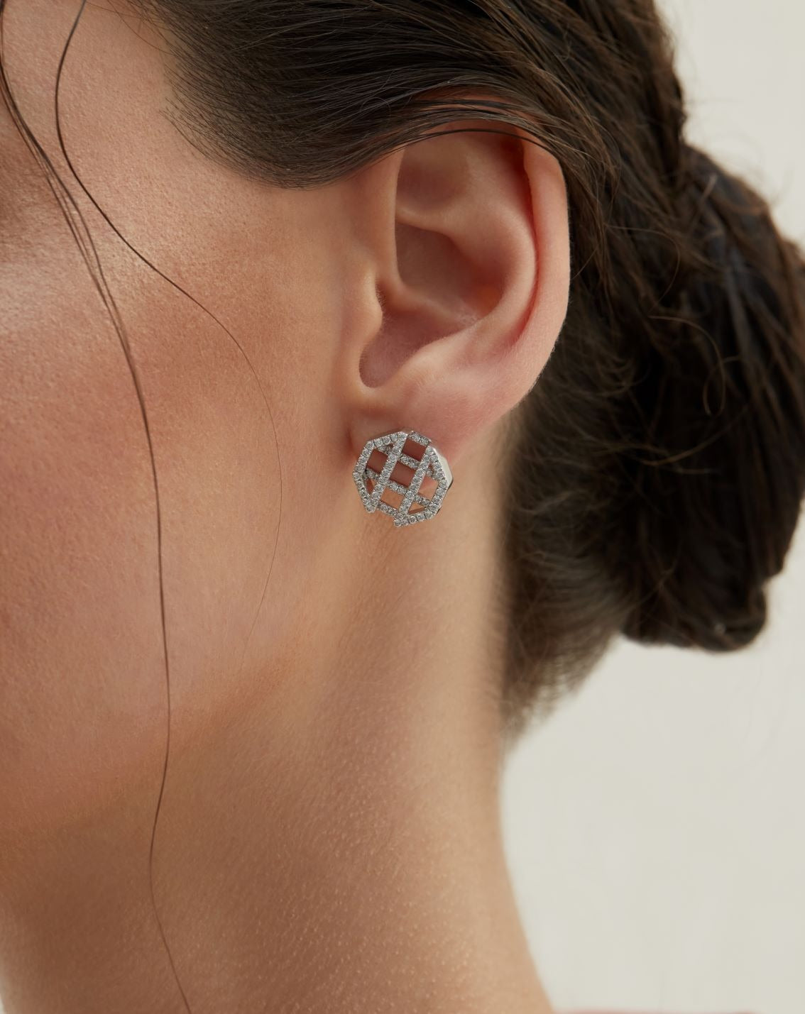 Octagon Full Diamond Earrings