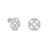 Octagon Full Diamond Earrings