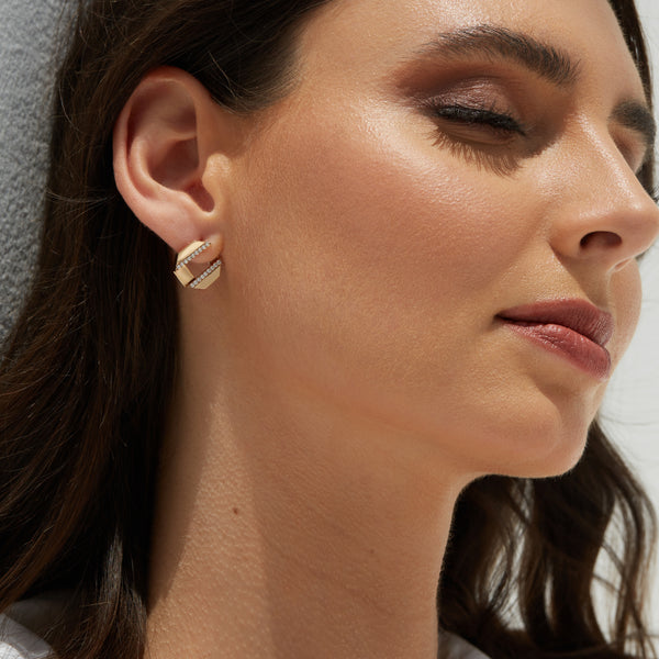 Octagon Earrings Rose Gold-Private Sale