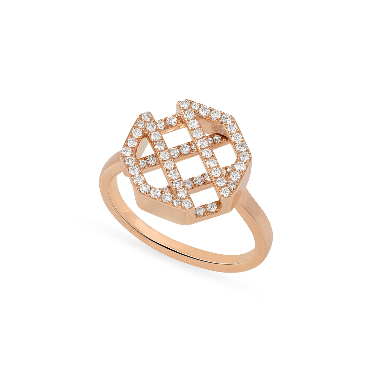 Octagon Full Diamond Ring