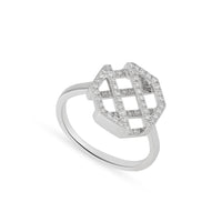 Octagon Full Diamond Ring