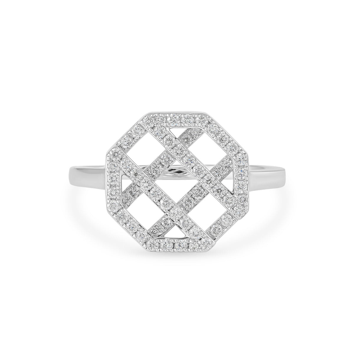 Octagon Full Diamond Ring