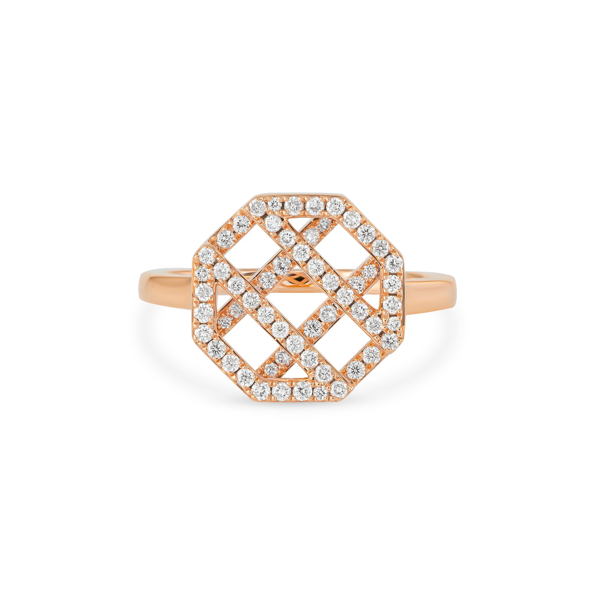 Octagon Full Diamond Ring