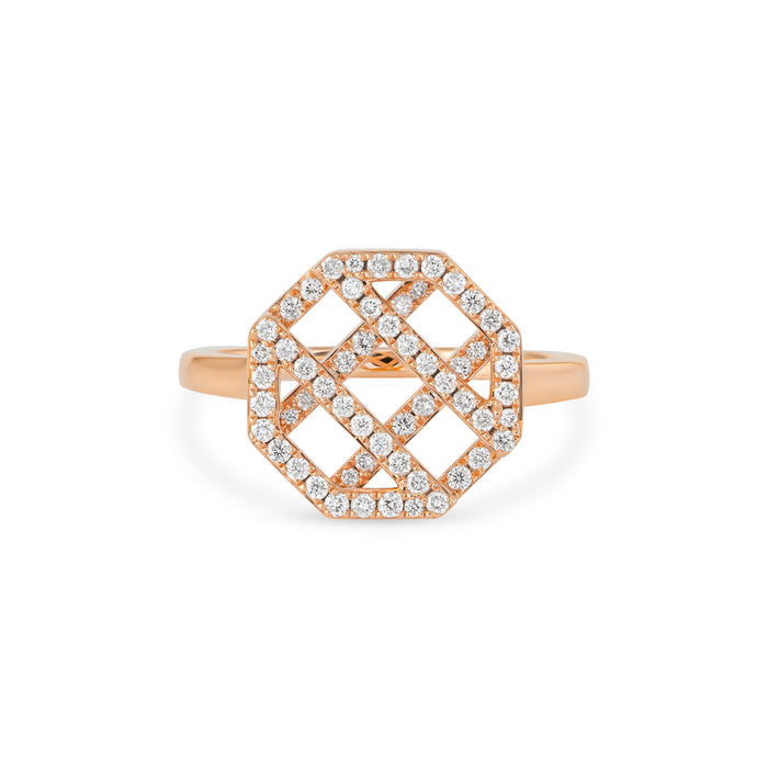 Octagon Full Diamond Ring