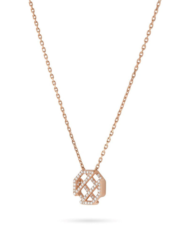 Octagon Full Diamond Pendant - Small